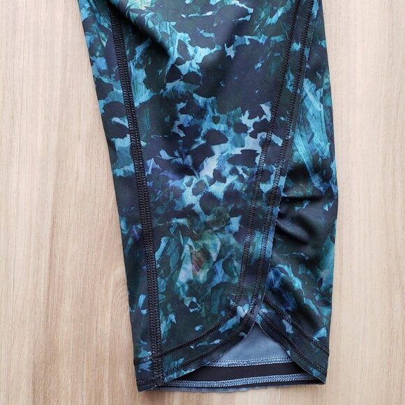 Lululemon Run Top Speed Crop Leggings Full On Luxtreme Green Floral Womens 6 - Picture 9 of 12